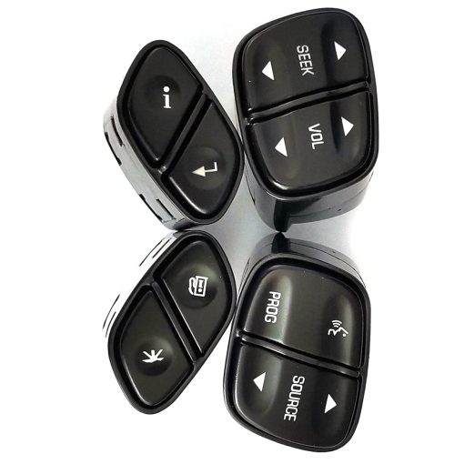 DEVMO 4pcs Boton de Control del Volante Compatible con Chevy Silverado Suburban Tahoe Avalanche GMC Sierra Yukon Cadillac Escalade y Mas Reemplaza# 21997738, 21997739, 1999442, 1999443 - Imagen 4