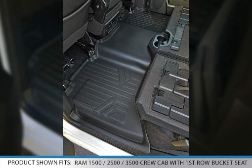 Juego de tapetes MAXLINER para 2 filas de asientos negro para Dodge Ram 1500 Crew Cab 2009-2012 / Ram 2500/3500 Crew Cab 2010-2012 (4 puertas de tamano completo) - Imagen 4