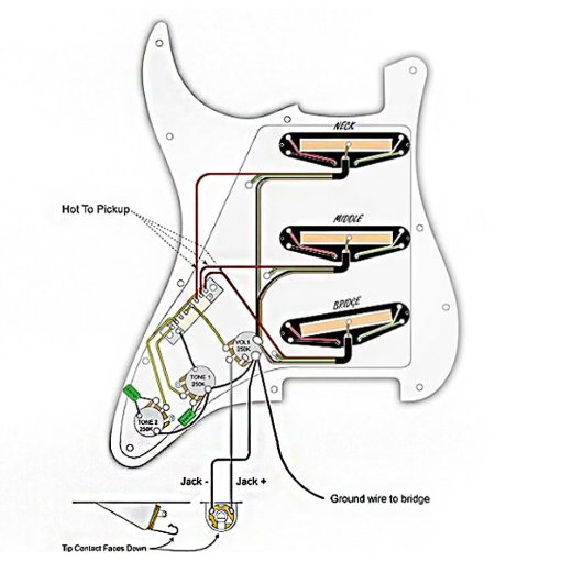SoulDiM 3Ply 11-Hole SSS Prewired Loaded Pickguard con Doble Pastilla de Bobina Caliente de Alta Salida Kit para Guitarra Electrica Fender Squier Strat Negra - Imagen 3
