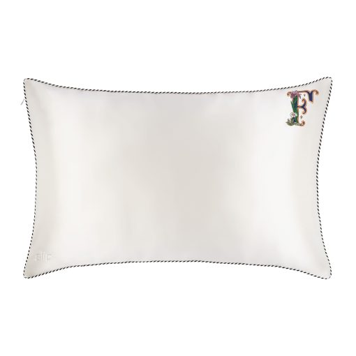 Funda de Almohada de Seda Pura 'The Original Queen' - 100% Seda de Morera de 22 Momme - Tamaño Estandar Reina - Anti-Envejecimiento, Anti-Cabeza en la Cama, Anti-Arrugas, Coleccion Inicial: Letra F (20" x 30") - Imagen 9
