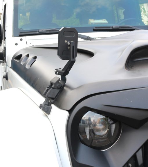 Espejo de capo ajustable de angulo amplio PKEDUO compatible con Wrangler JK JKU JL JLU JT 2007-2017 y 2007-2024, lado del pasajero izquierdo - Imagen 7