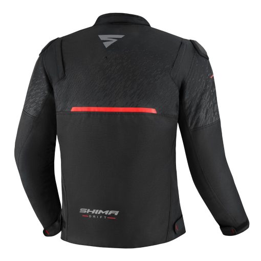 Chaqueta de moto SHIMA DRIFT para hombre - Chaqueta de verano ligera y transpirable para moto ciudad con protectores de armadura CE en espalda, hombros y codos Ajuste de ancho (Negro, S) - Imagen 2