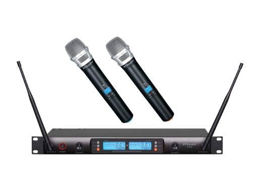 Sistema de Microfono Inalambrico GTD Audio 2x100 Canales Ajustables UHF Ideal para Iglesia, Karaoke, Fiesta Dj, Alcance de 400 pies