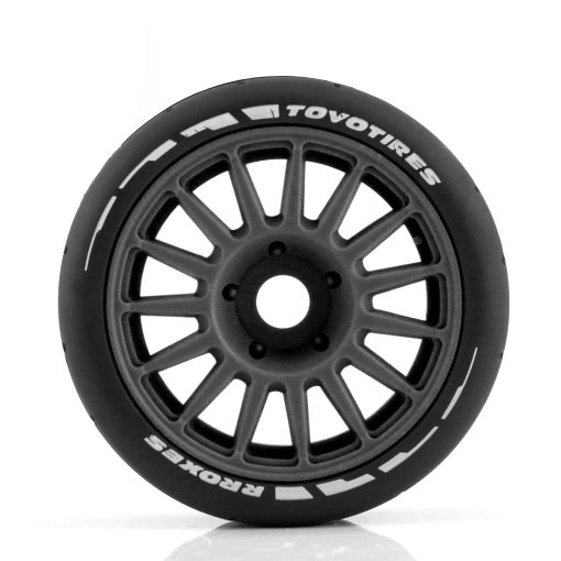 Llantas y Ruedas de Coche de Rally RC 1/8 17mm Hex 103mm Neumaticos de Goma para Coche de Carreras en Carretera RC a Escala 1:8 HPI WR8 HSP Hobao ARRMA Redcat Losi Kyosho VRX RC Rally Drift Car 4PCS (Negro A) - Imagen 5