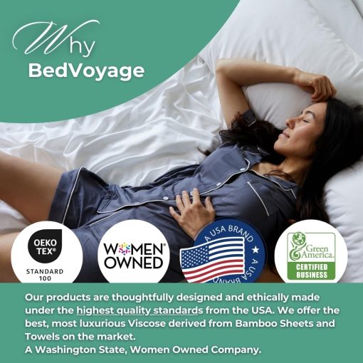 Juego de sabanas Queen BedVoyage 100% Viscosa derivada de bambu - Sabanas refrescantes para un confort maximo, transpirables y suaves con bolsillos profundos - 18? (Piedra) - Imagen 3
