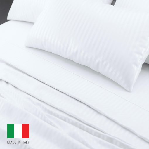 Juego de Sabanas Gemelas Pereti Italianas, Sabanas 100% de Algodon, Juego de Sabanas de Saten de Fibra Larga en tamano Twin, Juego de Sabanas de Cama de 4 Piezas, Juego de Ropa de Cama, Sabanas de Hotel de Lujo con Bolsillos Profundos - Hechas en Italia - Imagen 3