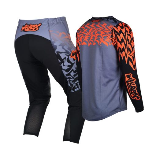Conjunto de pantalon y jersey Willbros para jovenes, equipo de motocross MX para ninos, ropa de carreras Off-Road MTB ATV Motorcycle para ninos y ninas, negro naranja YXXL - Imagen 3