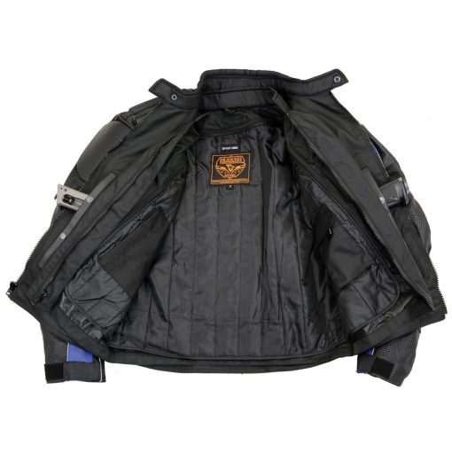 Chaqueta de moto hibrida para hombres NexGen SH2153 en negro y azul - Talla Mediana - Imagen 4
