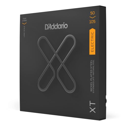 Cuerdas de bajo recubiertas D'Addario XT - Cuerdas de guitarra electrica para bajo de 4 cuerdas, Mediano, 50-105