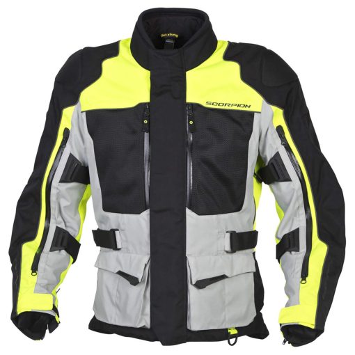 Chaqueta de moto de aventura todo terreno ScorpionEXO Yosemite para hombre resistente al agua y cortavientos para todas las estaciones con armadura CE (Hi-Vis - 2X-Grande) - Imagen 2
