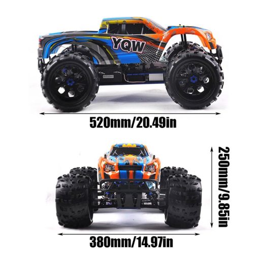 Coche de Carreras Nitro Powered 1/8 RC Truck Grado Hobby para Adulto 20.5IN 26CXP Nitro Engine Rock Crawler Coche de Control Remoto Accionado por Nitrogeno 4WD 90KM/H Chasis de Metal Gas 125CC Coches RC - Imagen 2