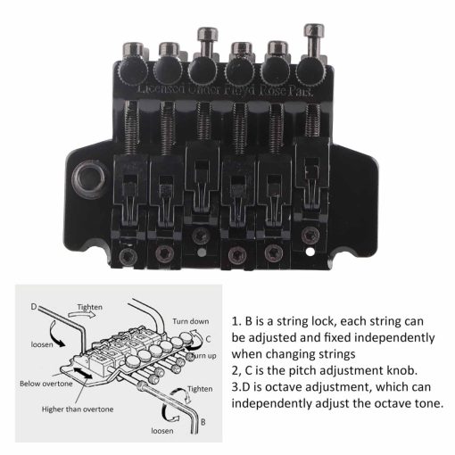 Sistema de Puente de Tremolo de Bloqueo Doble para Guitarra Electrica Compatible con Estilo ST (Negro) - Imagen 8