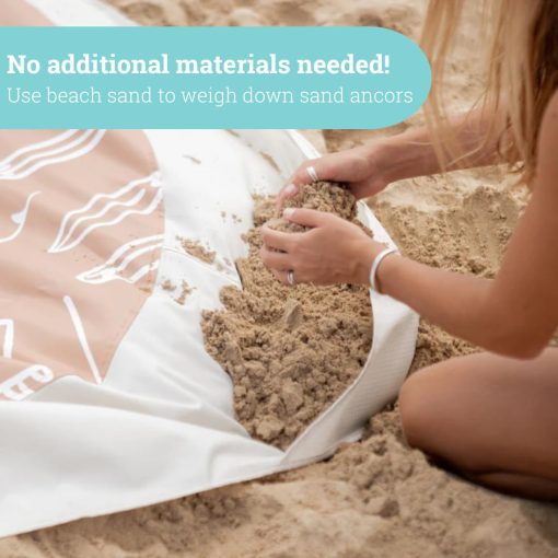 Piscina de Playa para Bebes | Piscina y Manta de Playa 2 en 1 | Piscina Flexible para Ninos Pequenos y Bebes | Juguetes de Playa para Ninos y Ninas | 6x6 Pies con Bolsa de Transporte Impermeable | Charco de Playa (Hojas de Monstera Sage) - Imagen 5