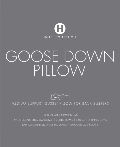 Almohada Hotel Collection Europea de pluma de ganso blanco con soporte medio para rey - Imagen 2