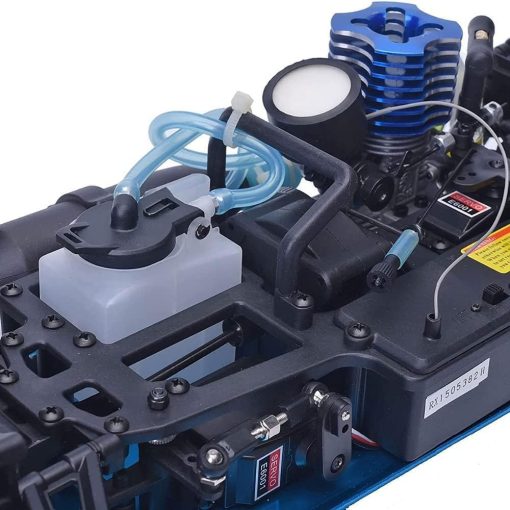 Coche RC Nitro BINGXMF 1/10 dos velocidades Nitro Gas Power Truck para Adultos Profesionales Rapido Drift Coche de Control Remoto Nitrogeno Drive 4WD 80KM/H Chasis de Metal Gas Off Road Truck de Curso Corto (Negro) - Imagen 8