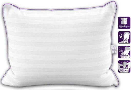 Almohadas de Lujo para Hotel Queen Anne - Paquete de Dos (2) - Majesty Down - Alternativa Sintetica al Plumon - Almohadas Antialergicas Sin Alergias - Hechas en EE. UU. (Estandar Mediano) - Imagen 8