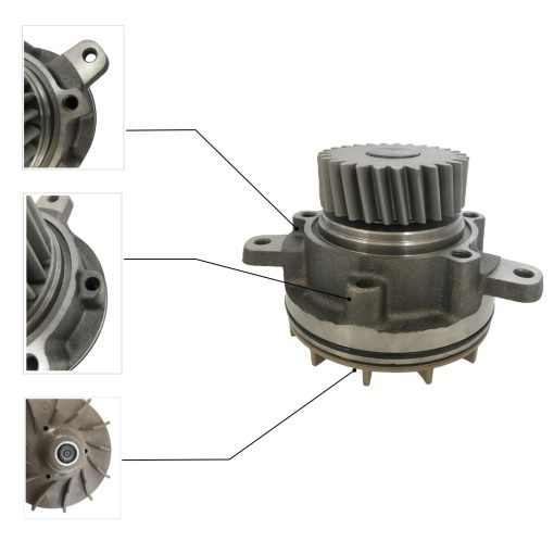 8170833 8170305 8170460 Bomba de Agua Mecanica WP-2233 Sistema de Enfriamiento del Motor Compatible con VOLVO VN VNL D12 EC330B EC360B EC460B D10D D12D & Numero de OE de Repuesto 20431137 20734268 85000786 - Imagen 3