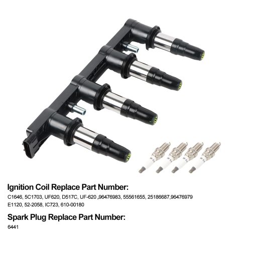DEEGOOLY UF620 Bobinas de Encendido Pack & Bujias de Iridio Compatible con Chevy Cruze Sonic Aveo Aveo5 Pontiac G3 2011 2012-2018 1.6L 1.8L L4 - Imagen 2