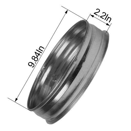 Capuchon de Extremo de Conducto de Acero Galvanizado de 10" para Ventilacion - Capuchon para Secadora - Tapon Metalico Redondo - Conexion de Conducto Metalico - Capucha de Tiro Reutilizable - Imagen 6