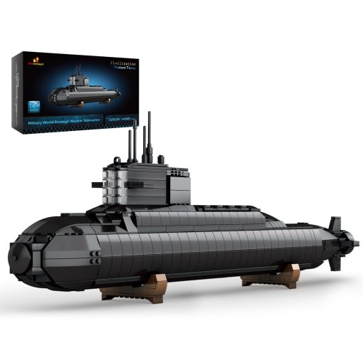 JMBricklayer Juegos de Construccion de Submarinos Nucleares - Juguetes de Submarinos Militares con Luces, Coleccionable de Historia de la Segunda Guerra Mundial Decoracion del Hogar, Set de Construccion de Barcos de Batalla, Regalos de Juguetes para Niños Hombres Adultos