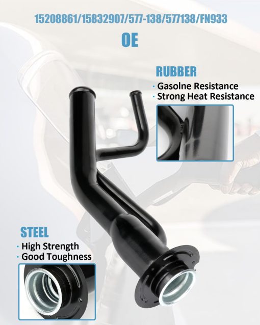 ECCPP 15208861 Cuello de Llenado de Gas Combustible para Manguera de Tanque de Gas Para Buick Rainier 2005-2007 Chevrolet Trailblazer 2005-2008 GMC Envoy - Imagen 3