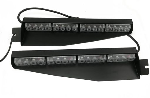 TASWK 32LED 32W Luz de barra de luces LED Luz de visera de luz de emergencia Luz de advertencia de peligro estroboscopica de montaje dividido en el parabrisas del tablero de la cubierta (ambar) - Imagen 2