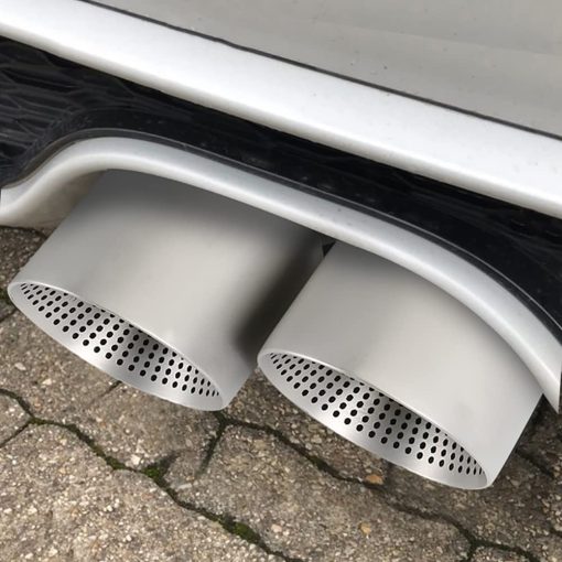 Kipalm Silenciador de escape de acero inoxidable mate para automovil, abrazadera de escape de tubo de escape para soldar o montar a presion (entrada ID 2.5"-salida OD 4") - Imagen 5