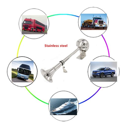 Claxon electrico para auto Viping 12V 165DB Tubo unico de acero inoxidable 304 bocina bocina de barco bocina electrica marina trompeta unica de altavoz para cualquier barco de carga ruedas barco tren coche camion furgonetas yates etc - Imagen 8