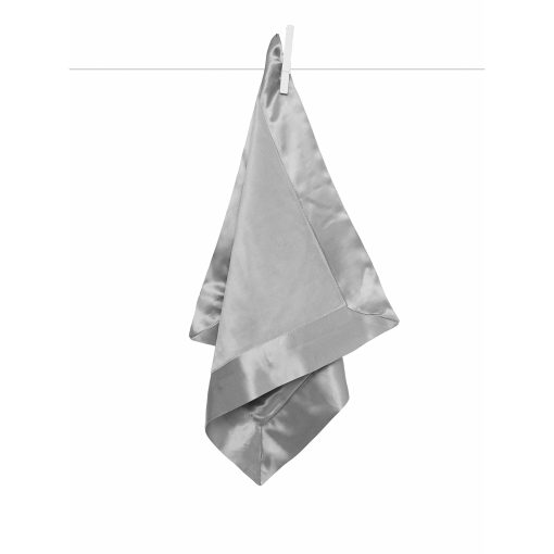Manta para bebe Little Giraffe - Manta ultra suave con ribete de satin - Manta para cochecito de bebe - Articulos esenciales para recien nacidos y regalos para bebes - 14x14" - Plata