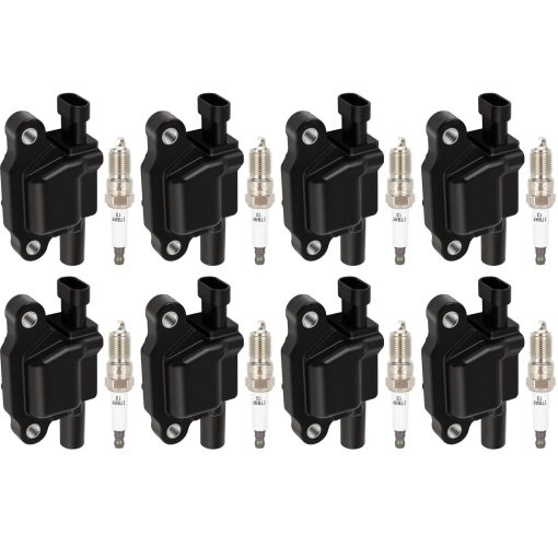 ECCPP D510C 8 bobinas de encendido con 8 bujias de iridio para Chevrolet for GMC CadillacCamaro Corvette Express Impala CTS Rainier Avalanche Silverado Suburban Savana UF413 12611424 12570616
