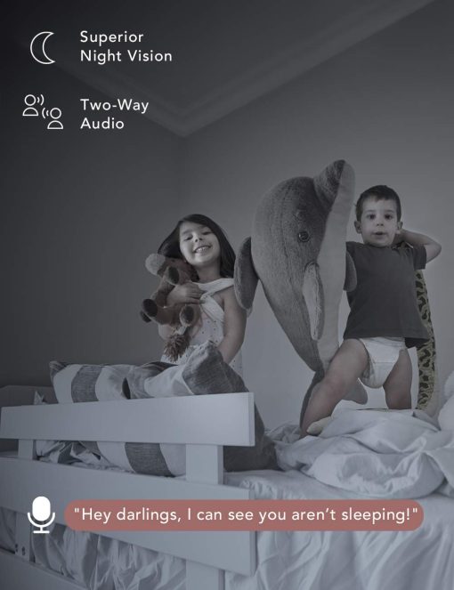 Monitor de Bebe nooie con Camara 2 Pack, Camara de Bebe WiFi, 360 grados 1080P, Camara de Bebe Inteligente con Seguimiento de Movimiento, Vision Nocturna, Audio Bidireccional y Deteccion de Sonido, Funciona con Alexa, Tarjeta SD y Nube - Imagen 3