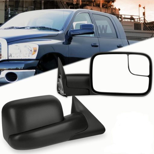 Espejos de Remolque para Dodge Ram 1500 1994-2001 2500 3500 Sin Calefaccion Sin Luz Negros Texturizados 1 Par Izquierdo y Derecho
