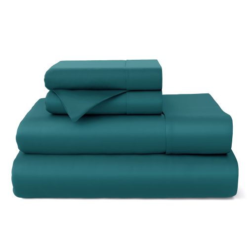 Juego de Sabanas 100% Rayon Derivado de Bambu Cosy House Collection - Cooling, Transpirable, Super Suave 4 Piezas para Dormitorio (King, Verde Oscuro)