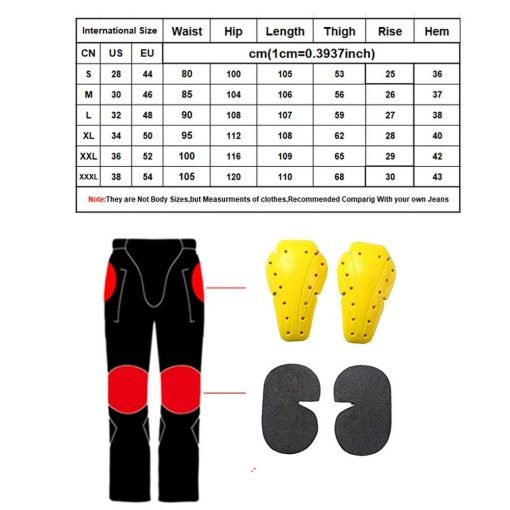 Pantalones de moto para hombres Takuey 2019 impermeables de motocross con 4 X rodilleras y protectores de cadera (XL, Negro) - Imagen 4