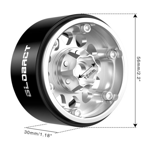 EPINON RC 1.9inch Beadlock Wheels - Offset -10.5mm Aro de Rueda de Aluminio para Coche Crawler 1/10 RC Axial SCX10 UTB10 TRX4 TRX6 Redcat Gen7 Gen8 VS4-10 Accesorios de Actualizacion (4 Unidades Plata) - Imagen 5