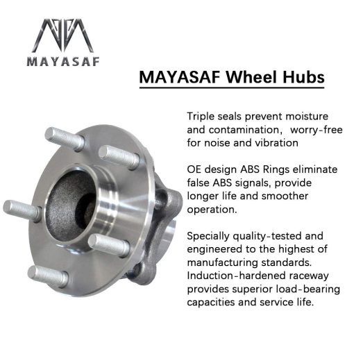 MAYASAF 513268x2 Cojinete de Cubo de Rueda Delantero de 5 Pernos con ABS Compatible con Nissan 350Z 2003-2009, Infiniti G35 RWD 2003-2007 (Paquete de 2) - Imagen 3
