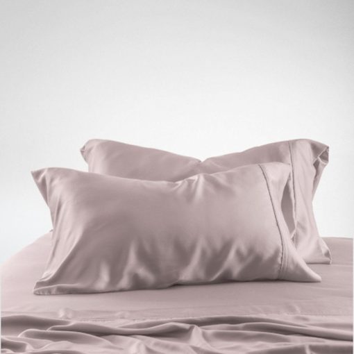 Juego de sabanas Olive + Crate Luxury Series 100% Tencel Eucalyptus California King - 4PC Suave Juego de sabanas de cama refrigerantes, Sabana ajustable de bolsillo profundo de 18'' con sabana plana y 2 fundas de almohada, Anochecer - Imagen 3