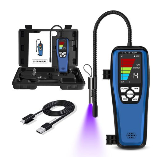 Detector de Fugas de Gas Refrigerante, Simbow LD-200 Detector de Fugas Halogenado, Detector de Fugas de Refrigerante y Probador de Fugas con Bateria Recargable para HVAC, Automovil, Refrigerador R22 R410A R134A