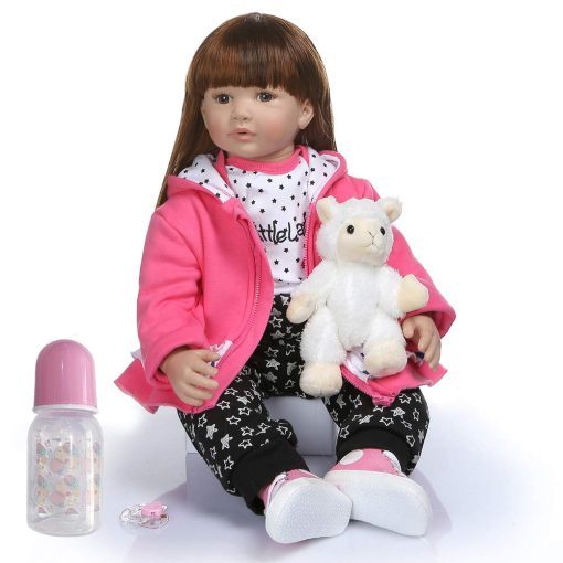 Muñeca Bebe Reborn Realista de 60cm Fridolin con Pelo Largo, Suave Silicona, Juguete para niñas de 3+ (Gemela) - Imagen 3