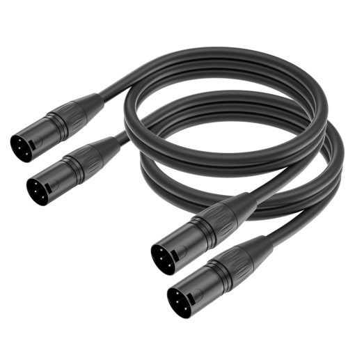 Cable XLR Macho a Macho Yinker, Cable de Microfono de 3 Pines Macho a Macho con Cobre Libre de Oxigeno (10ft/3m, 2 paquetes)