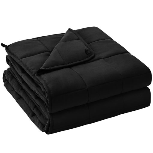 Manta Ponderada para Adultos Yescool (20 lbs, 88? x 104?, Negro) Manta Pesada Refrigerante para Dormir Perfecta para 190-210 lbs, Tamano Queen Manta Transpirable con Perlas de Vidrio Premium, Lavable a Maquina - Imagen 2