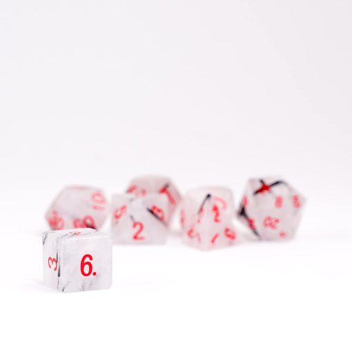 Set de Dados de Piedra FanRoll de Metallic Dice Games 16mm: Cuarzo Rutilado Negro, Dados de Juego de Rol para Dungeons and Dragons - Imagen 2