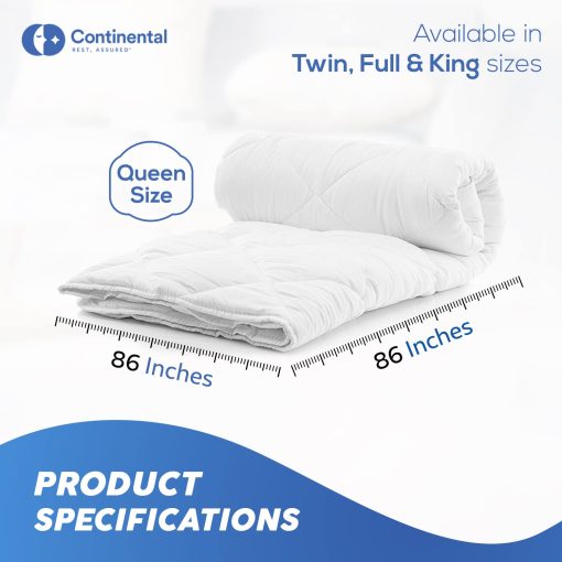 Edredon Europeo de Plumon de Ganso Blanco de 700 Fill Power Serenity - Suave, Hipoalergenico, Ligero para Todo el Año - Fabricado en Estados Unidos - Tamaño Queen 86 x 86 Pulgadas (Peso para Todo el Año, Queen) - Imagen 2