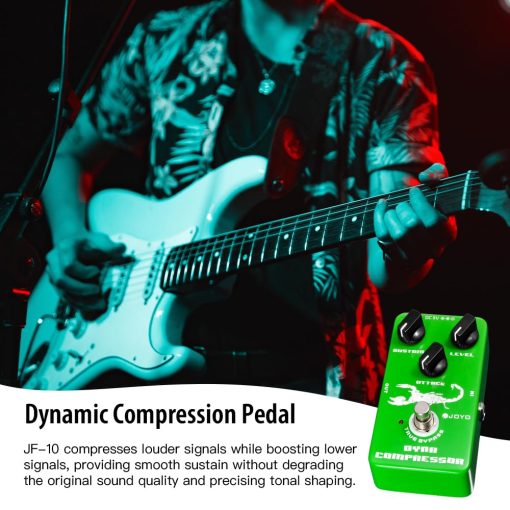 Pedal Compresor JOYO Dynamic Low Noise - Reconstruccion Clasica del Compresor Ross para Guitarra Electrica & Bajo - Bypass Verdadero (JF-10) - Imagen 2