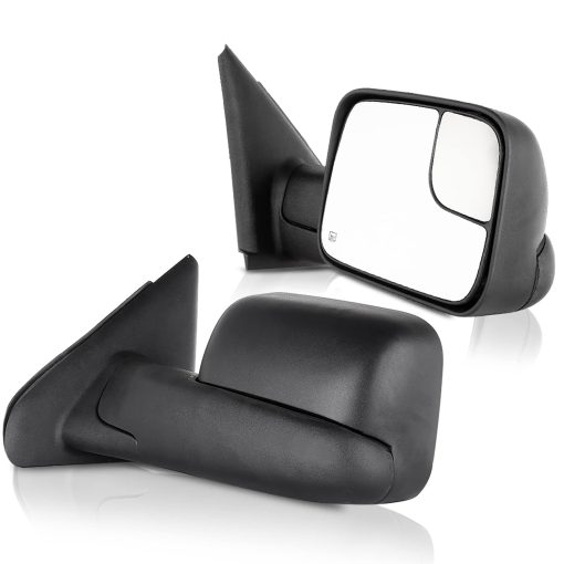 Espejos de Remolque ECCPP aptos para 02-08 para Dodge Ram 1500 03-09 para Dodge Ram 2500 3500 Pickup Truck Espejos Laterales Negros de Remolque Plegables Electricos Termicos Juego de Par Espejo Lado Derecho Pasajero e Izquierdo Conductor