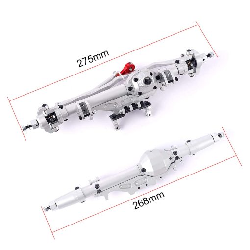 Eje delantero y trasero de aluminio para Axial Wraith 1/10 90018 90048 90053 90018 90020 90045 90056 RR10 Modelo de Coche RC (Plata) - Imagen 2