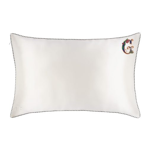 Funda de Almohada de Seda Pura para Reina - 100% Seda Pura de Morera de 22 Mommes - Tamano Estandar Reina - Anti-Envejecimiento, Anti-Cabeza de Cama, Anti-Arrugas del Sueno, Coleccion Inicial: Letra G (20" x 30") - Imagen 9