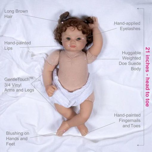 Paradise Galleries? Realistic Reborn Baby Doll, Jan Wright - Coleccion de Munecos Creados por Escultor y Artista, Muneca de 21" con 7 Accesorios, Regalo de Cumpleanos Especial, Edades 3+ - Charlotte - Imagen 8
