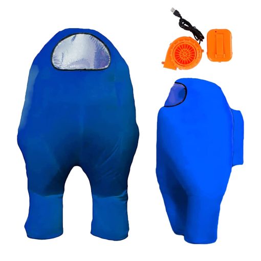 Disfraz de astronauta inflable Timisea disfraz divertido de Halloween Traje espacial de fiesta Juego de caretas de la escuela (Azul, Ninos (100-155cm))