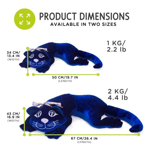 Peluche con peso manimo de un Gato para Ninos y Adultos - Almohada Sensorial con peso para el regazo - Juguete Almohada de Alivio del Estres para Hombros, Pecho, Espalda y Piernas - Perfecto para Hogar, Escuelas, Jardin de Infantes, Guarderia - Imagen 5